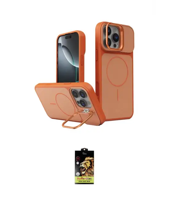 ieg™ iPhone 16 Pro Max Kılıf İz Modern Prime - Siyah Buffer Cam Ekran Koruyucu