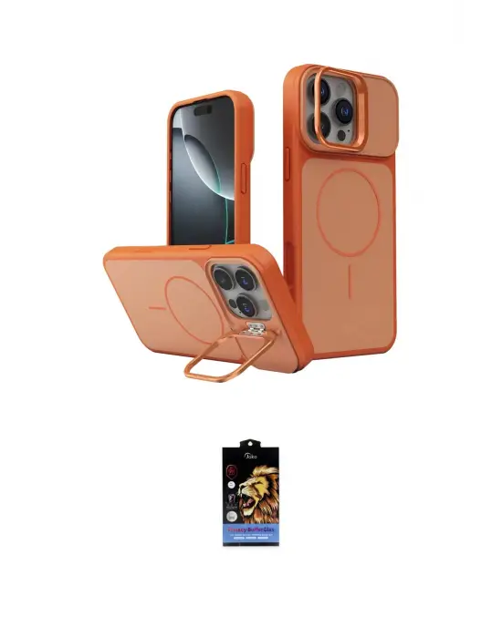 ieg™ iPhone 16 Pro Max Kılıf İz Modern Prime - Siyah Buffer Hayalet Cam Ekran Koruyucu