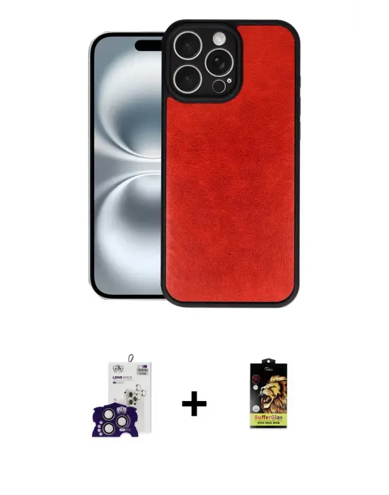 ieg™ iPhone 16 Pro Max Kılıf Kıvılcım Işık Serisi - Siyah Buffer Cam Ekran Koruyucu + Bilvis Titan Kamera Lens - TMGI