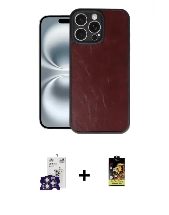 ieg™ iPhone 16 Pro Max Kılıf Kıvılcım Işık Serisi - Siyah Buffer Cam Ekran Koruyucu + Bilvis Titan Kamera Lens - TMGI