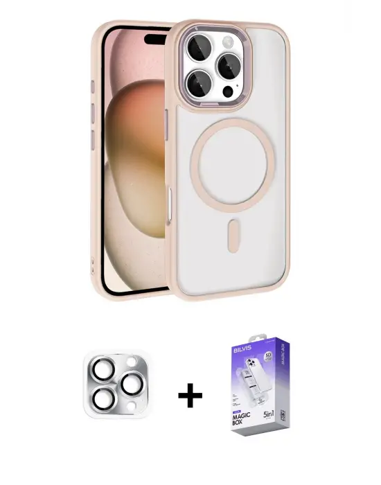 ieg™ iPhone 16 Pro Max Kılıf Kıvılcım Prime - Siyah Bilvis 5in1 3D Magic Cam Ekran Koruyucu + Pers Alüminyum Kamera Lens - GS