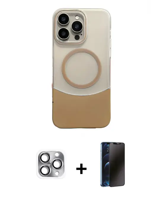 ieg™ iPhone 16 Pro Max Kılıf Kozmos Form Özel Seri - Siyah 3D Antistatik Hayalet Cam Ekran Koruyucu + Pers Alüminyum Kamera Lens - GI