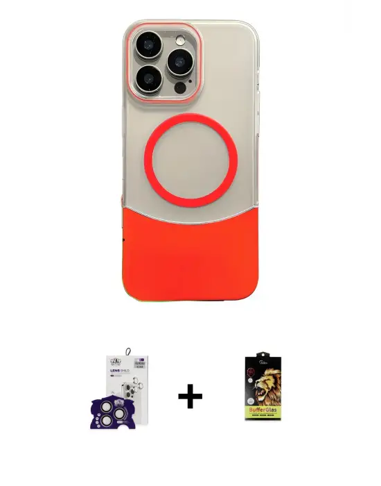 ieg™ iPhone 16 Pro Max Kılıf Kozmos Form Özel Seri - Siyah Buffer Cam Ekran Koruyucu + Bilvis Titan Kamera Lens - TMGI
