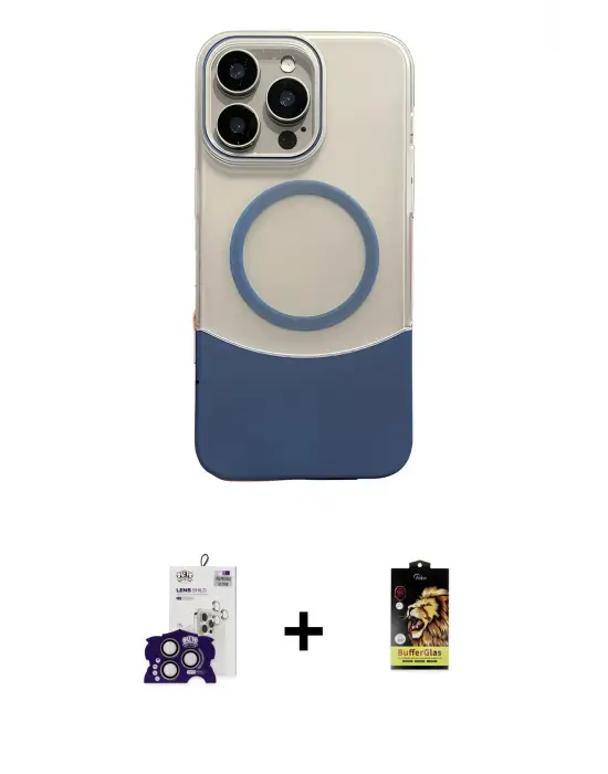 ieg™ iPhone 16 Pro Max Kılıf Kozmos Form Özel Seri - Siyah Buffer Cam Ekran Koruyucu + Bilvis Titan Kamera Lens - TMGI