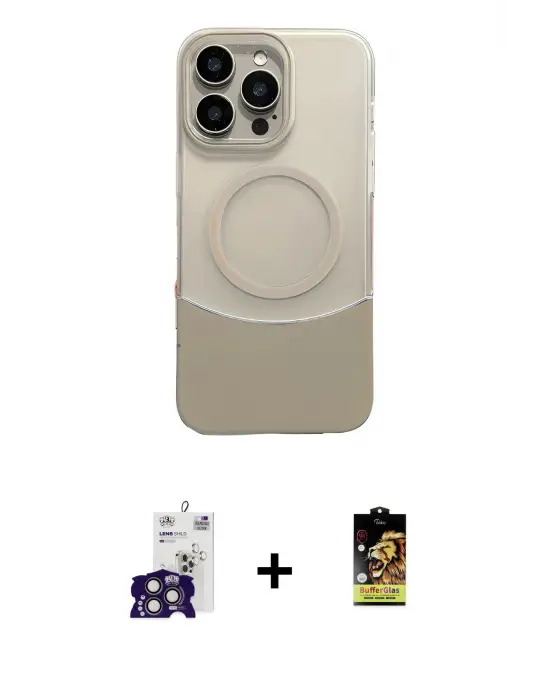 ieg™ iPhone 16 Pro Max Kılıf Kozmos Form Özel Seri - Siyah Buffer Cam Ekran Koruyucu + Bilvis Titan Kamera Lens - TMGI