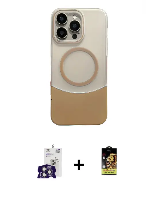 ieg™ iPhone 16 Pro Max Kılıf Kozmos Form Özel Seri - Siyah Buffer Cam Ekran Koruyucu + Bilvis Titan Kamera Lens - TMGI