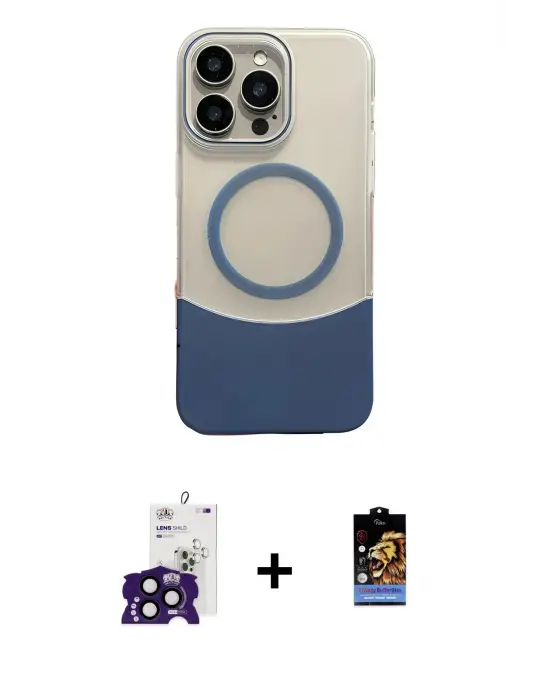ieg™ iPhone 16 Pro Max Kılıf Kozmos Form Özel Seri - Siyah Buffer Hayalet Cam Ekran Koruyucu + Bilvis Titan Kamera Lens - SH