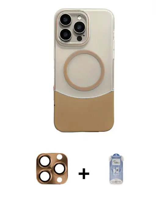 ieg™ iPhone 16 Pro Max Kılıf Kozmos Form Özel Seri - Siyah Joko Magic 5D Cam + Pers Alüminyum Kamera Lens - CLTM