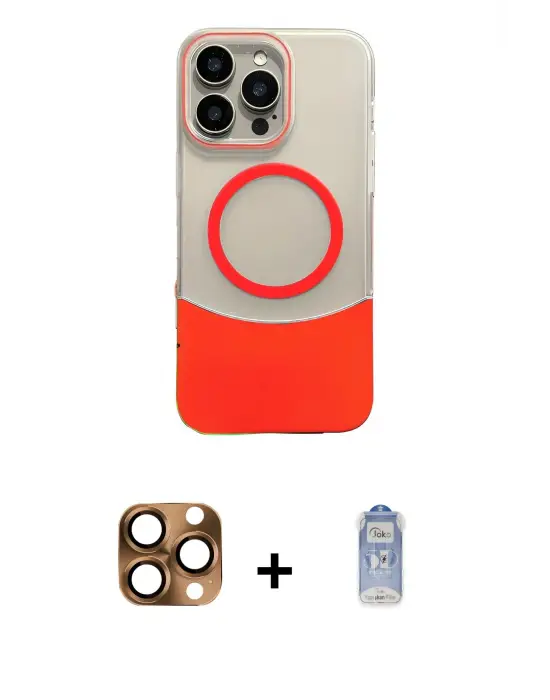 ieg™ iPhone 16 Pro Max Kılıf Kozmos Form Özel Seri - Siyah Joko Magic 5D Cam + Pers Alüminyum Kamera Lens - CLTM