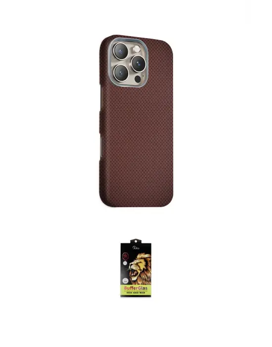 ieg™ iPhone 16 Pro Max Kılıf Kozmos Klasik Prime - Siyah Buffer Cam Ekran Koruyucu