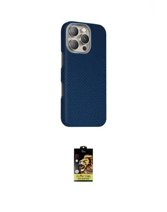 ieg™ iPhone 16 Pro Max Kılıf Kozmos Klasik Prime - Siyah Buffer Cam Ekran Koruyucu