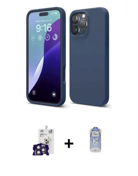 ieg™ iPhone 16 Pro Max Kılıf Kozmos Yansıma Özel Seri - Siyah Joko Magic 5D Cam + Bilvis Titan Kamera Lens - TMGI