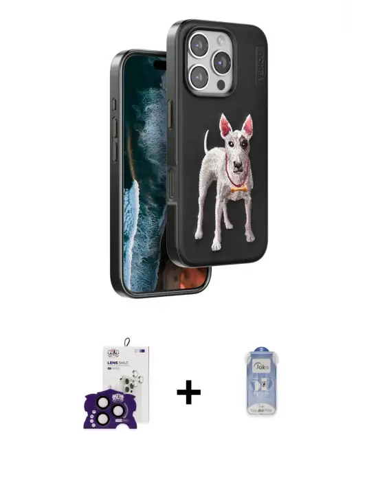 ieg™ iPhone 16 Pro Max Kılıf Nova Form Koleksiyonu - Siyah Joko Magic 5D Cam + Bilvis Titan Kamera Lens - SH