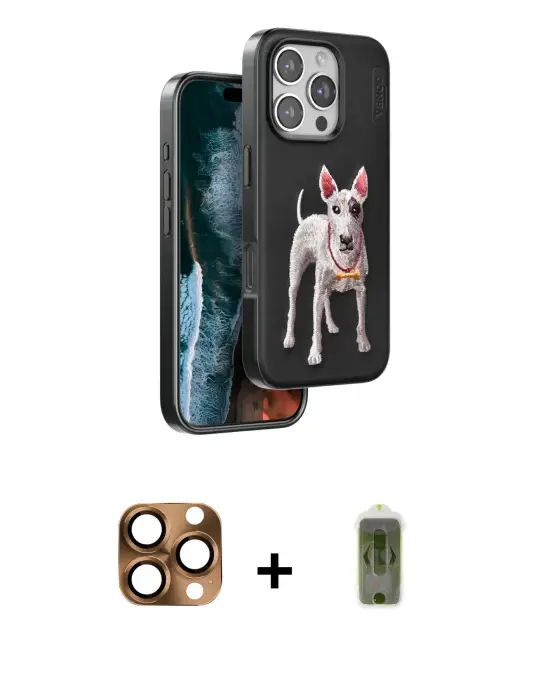 ieg™ iPhone 16 Pro Max Kılıf Nova Form Koleksiyonu - Siyah Joko Magic 5D Hayalet Cam + Pers Alüminyum Kamera Lens - CLTM
