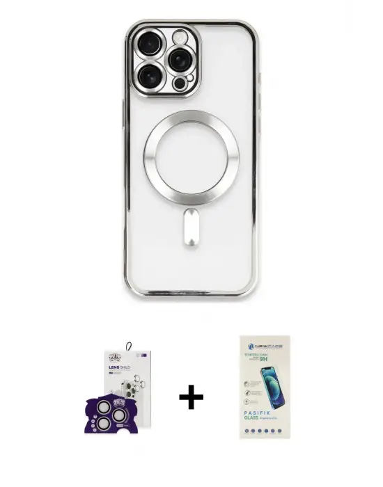 ieg™ iPhone 16 Pro Max Kılıf Nova Işık Özel Seri - Şeffaf Pasifik Cam Ekran Koruyucu + Bilvis Titan Kamera Lens - GS