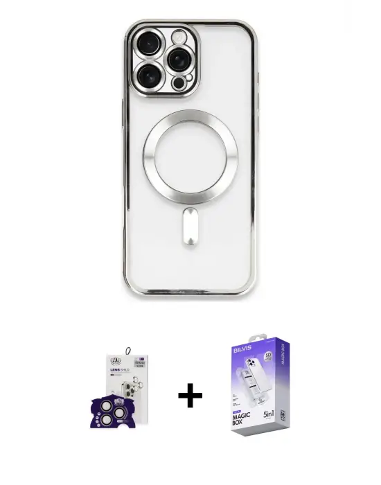 ieg™ iPhone 16 Pro Max Kılıf Nova Işık Özel Seri - Siyah Bilvis 5in1 3D Magic Cam Ekran Koruyucu + Bilvis Titan Kamera Lens - TMGI