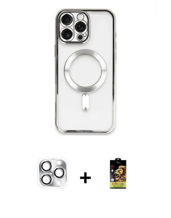 ieg™ iPhone 16 Pro Max Kılıf Nova Işık Özel Seri - Siyah Buffer Cam Ekran Koruyucu + Pers Alüminyum Kamera Lens - GS