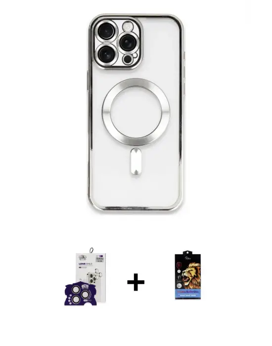 ieg™ iPhone 16 Pro Max Kılıf Nova Işık Özel Seri - Siyah Buffer Hayalet Cam Ekran Koruyucu + Bilvis Titan Kamera Lens - TMGI