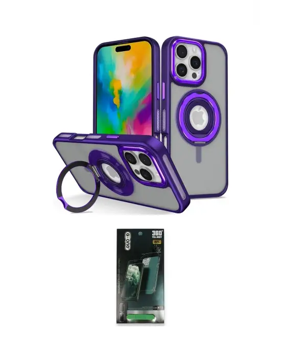ieg™ iPhone 16 Pro Max Kılıf Nova Minimal Serisi - Siyah 360 Mat Full Body Arka Koruyucu