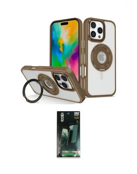 ieg™ iPhone 16 Pro Max Kılıf Nova Minimal Serisi - Siyah 360 Mat Full Body Arka Koruyucu