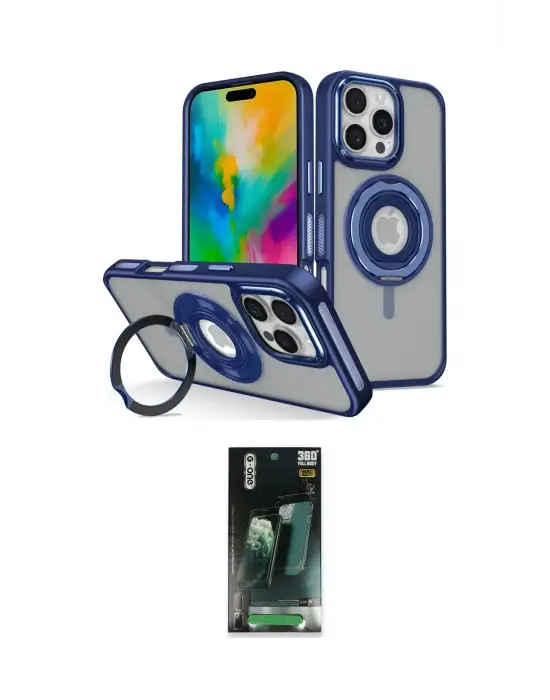 ieg™ iPhone 16 Pro Max Kılıf Nova Minimal Serisi - Siyah 360 Mat Full Body Arka Koruyucu