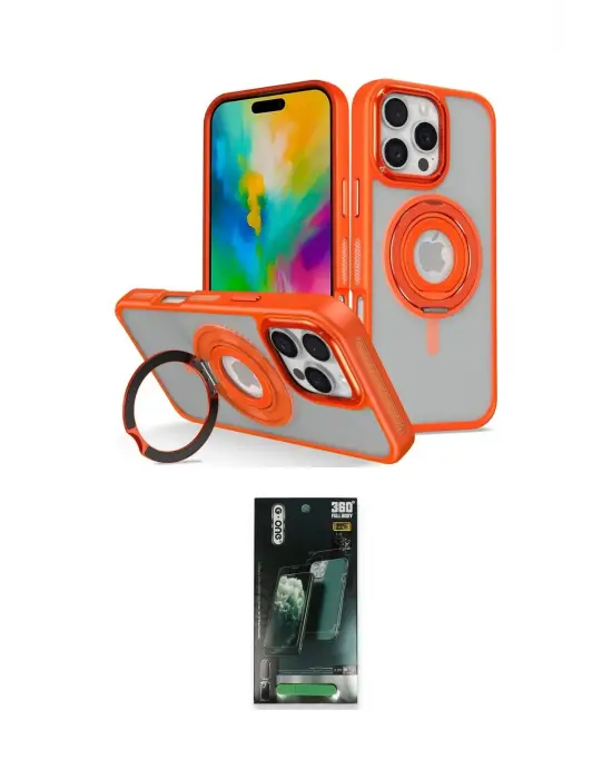 ieg™ iPhone 16 Pro Max Kılıf Nova Minimal Serisi - Siyah 360 Mat Full Body Arka Koruyucu