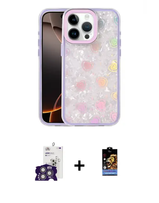 ieg™ iPhone 16 Pro Max Kılıf Odak Prime - Siyah Buffer Hayalet Cam Ekran Koruyucu + Bilvis Titan Kamera Lens - GS