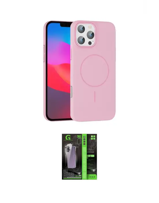 ieg™ iPhone 16 Pro Max Kılıf Siluet Doku Özel Seri - Şeffaf 360 Full Body Arka Koruyucu