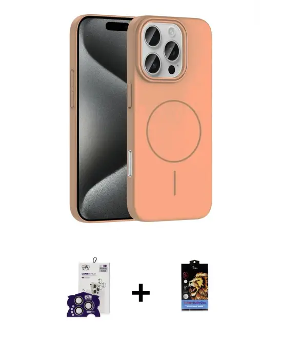 ieg™ iPhone 16 Pro Max Kılıf Siluet Doku Özel Seri - Siyah Buffer Hayalet Cam Ekran Koruyucu + Bilvis Titan Kamera Lens - TMGI