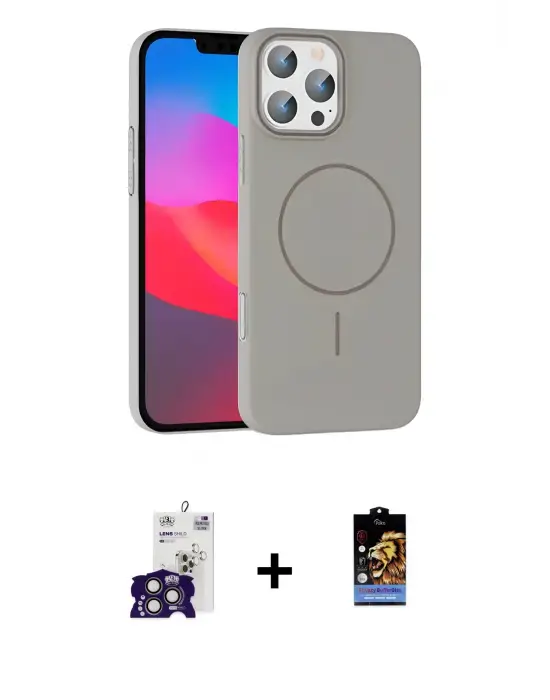 ieg™ iPhone 16 Pro Max Kılıf Siluet Doku Özel Seri - Siyah Buffer Hayalet Cam Ekran Koruyucu + Bilvis Titan Kamera Lens - TMGI