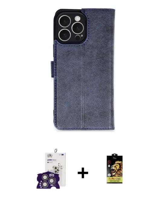 ieg™ iPhone 16 Pro Max Kılıf Siluet Işık Serisi - Siyah Buffer Cam Ekran Koruyucu + Bilvis Titan Kamera Lens - GS