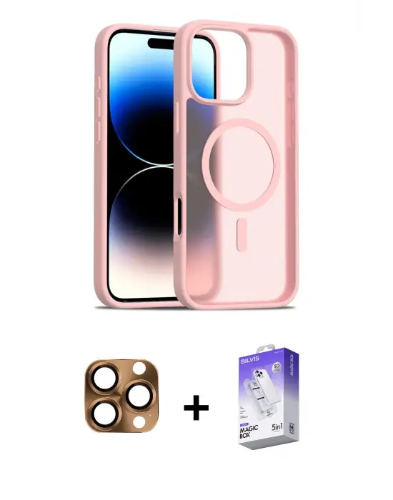 ieg™ iPhone 16 Pro Max Kılıf Siluet Minimal Prime - Siyah Bilvis 5in1 3D Magic Cam Ekran Koruyucu + Pers Alüminyum Kamera Lens - CLTM