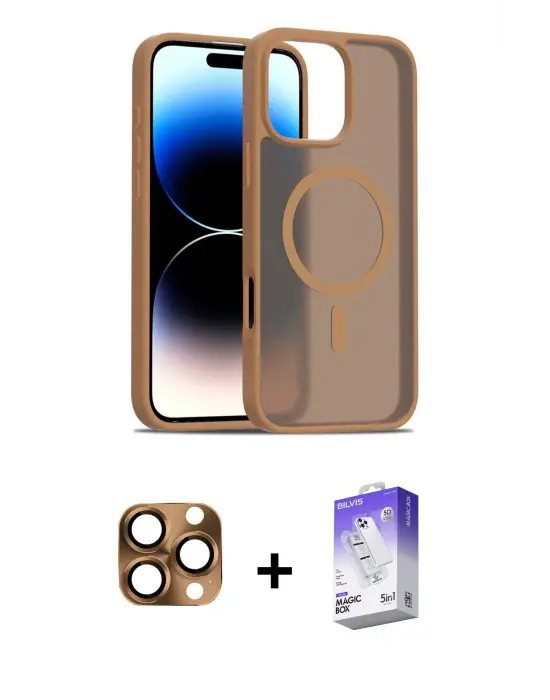 ieg™ iPhone 16 Pro Max Kılıf Siluet Minimal Prime - Siyah Bilvis 5in1 3D Magic Cam Ekran Koruyucu + Pers Alüminyum Kamera Lens - CLTM