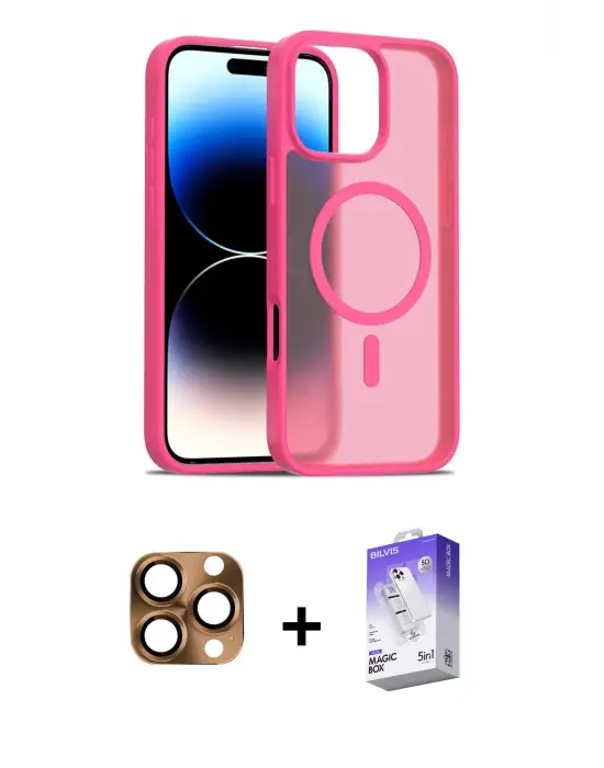ieg™ iPhone 16 Pro Max Kılıf Siluet Minimal Prime - Siyah Bilvis 5in1 3D Magic Cam Ekran Koruyucu + Pers Alüminyum Kamera Lens - CLTM