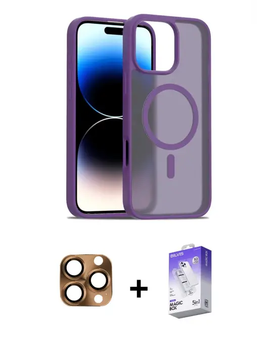 ieg™ iPhone 16 Pro Max Kılıf Siluet Minimal Prime - Siyah Bilvis 5in1 3D Magic Cam Ekran Koruyucu + Pers Alüminyum Kamera Lens - CLTM