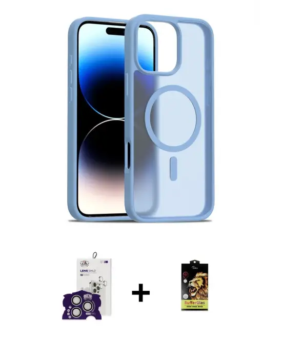 ieg™ iPhone 16 Pro Max Kılıf Siluet Minimal Prime - Siyah Buffer Cam Ekran Koruyucu + Bilvis Titan Kamera Lens - GS