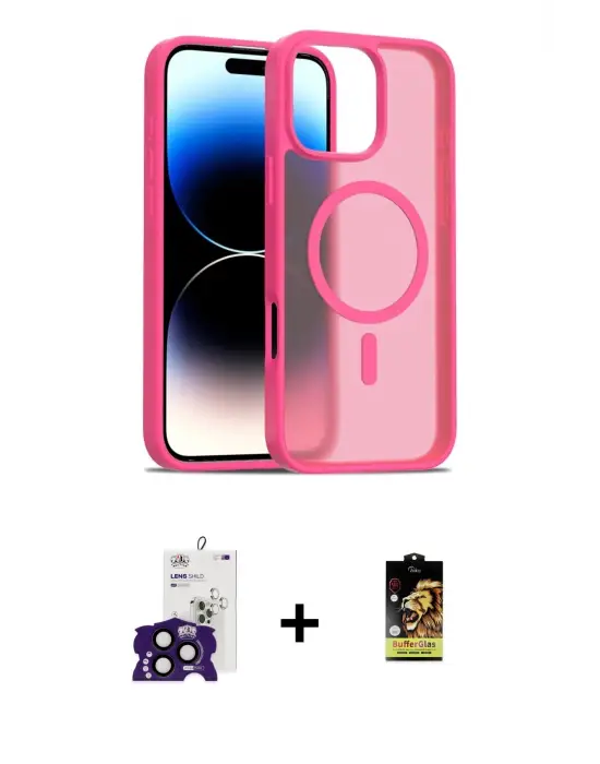 ieg™ iPhone 16 Pro Max Kılıf Siluet Minimal Prime - Siyah Buffer Cam Ekran Koruyucu + Bilvis Titan Kamera Lens - SH