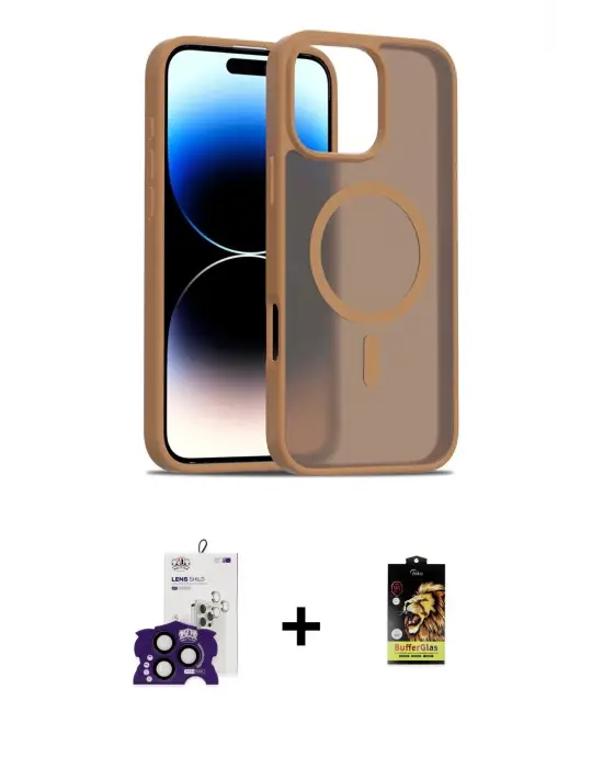 ieg™ iPhone 16 Pro Max Kılıf Siluet Minimal Prime - Siyah Buffer Cam Ekran Koruyucu + Bilvis Titan Kamera Lens - SH