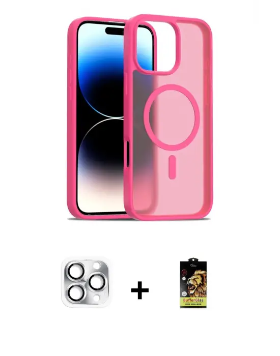 ieg™ iPhone 16 Pro Max Kılıf Siluet Minimal Prime - Siyah Buffer Cam Ekran Koruyucu + Pers Alüminyum Kamera Lens - GS