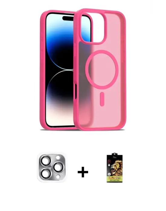 ieg™ iPhone 16 Pro Max Kılıf Siluet Minimal Prime - Siyah Buffer Cam Ekran Koruyucu + Pers Alüminyum Kamera Lens - GI