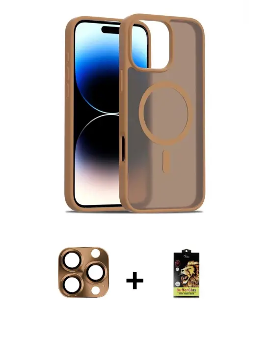 ieg™ iPhone 16 Pro Max Kılıf Siluet Minimal Prime - Siyah Buffer Cam Ekran Koruyucu + Pers Alüminyum Kamera Lens - CLTM