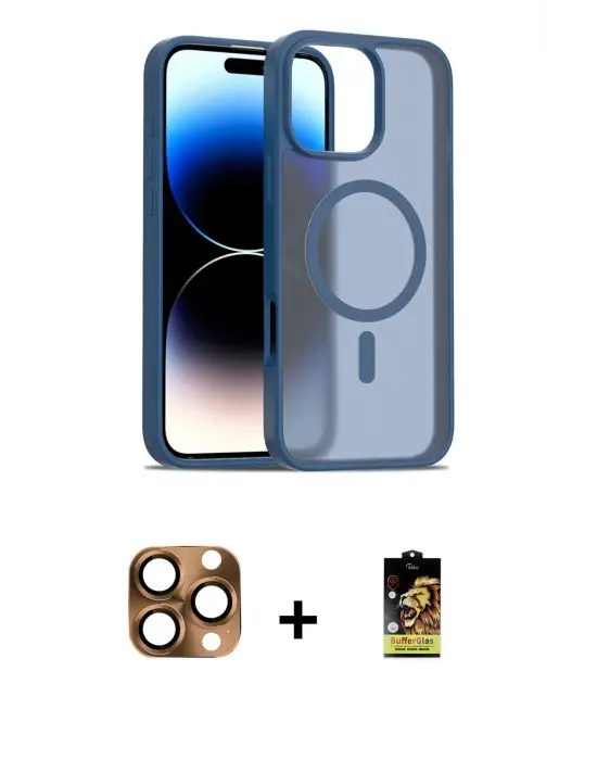 ieg™ iPhone 16 Pro Max Kılıf Siluet Minimal Prime - Siyah Buffer Cam Ekran Koruyucu + Pers Alüminyum Kamera Lens - CLTM