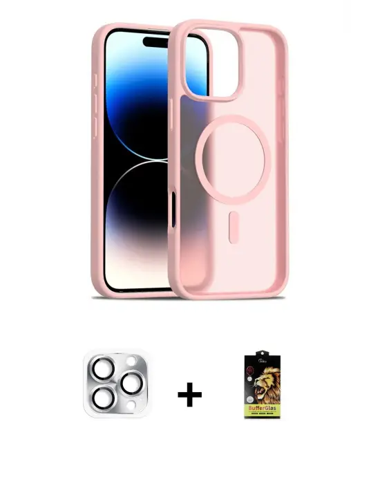 ieg™ iPhone 16 Pro Max Kılıf Siluet Minimal Prime - Siyah Buffer Cam Ekran Koruyucu + Pers Alüminyum Kamera Lens - GS