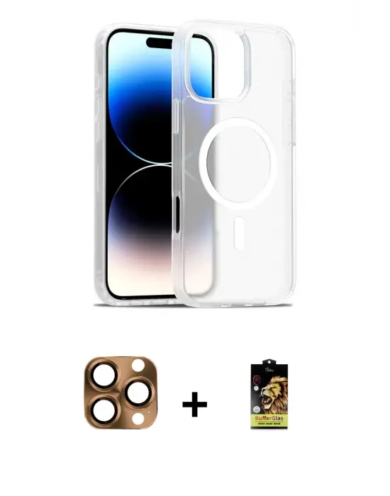 ieg™ iPhone 16 Pro Max Kılıf Siluet Minimal Prime - Siyah Buffer Cam Ekran Koruyucu + Pers Alüminyum Kamera Lens - CLTM
