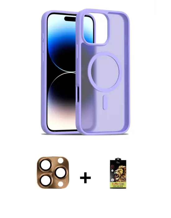 ieg™ iPhone 16 Pro Max Kılıf Siluet Minimal Prime - Siyah Buffer Cam Ekran Koruyucu + Pers Alüminyum Kamera Lens - CLTM