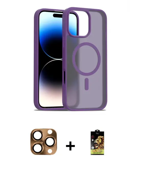ieg™ iPhone 16 Pro Max Kılıf Siluet Minimal Prime - Siyah Buffer Cam Ekran Koruyucu + Pers Alüminyum Kamera Lens - CLTM