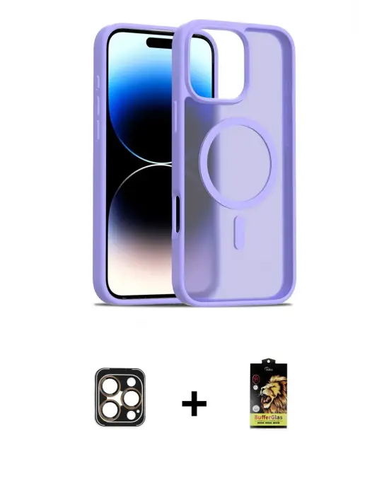 ieg™ iPhone 16 Pro Max Kılıf Siluet Minimal Prime - Siyah Buffer Cam Ekran Koruyucu + PVD Metal Kamera Lens - GD