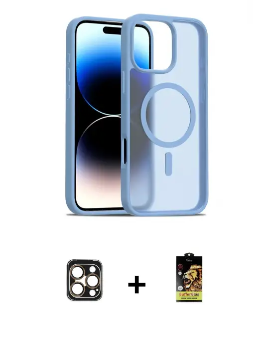 ieg™ iPhone 16 Pro Max Kılıf Siluet Minimal Prime - Siyah Buffer Cam Ekran Koruyucu + PVD Metal Kamera Lens - GD