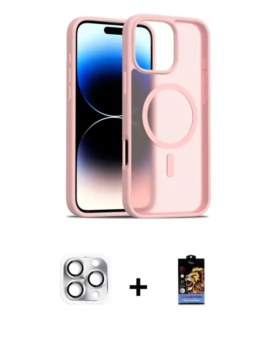 ieg™ iPhone 16 Pro Max Kılıf Siluet Minimal Prime - Siyah Buffer Hayalet Cam Ekran Koruyucu + Pers Alüminyum Kamera Lens - GS