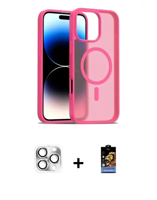 ieg™ iPhone 16 Pro Max Kılıf Siluet Minimal Prime - Siyah Buffer Hayalet Cam Ekran Koruyucu + Pers Alüminyum Kamera Lens - GS